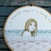Embroidery Hoop Art.'A Mermaid's Song' - textile artwork .pastel shades.8" hoop.hand embroidered.