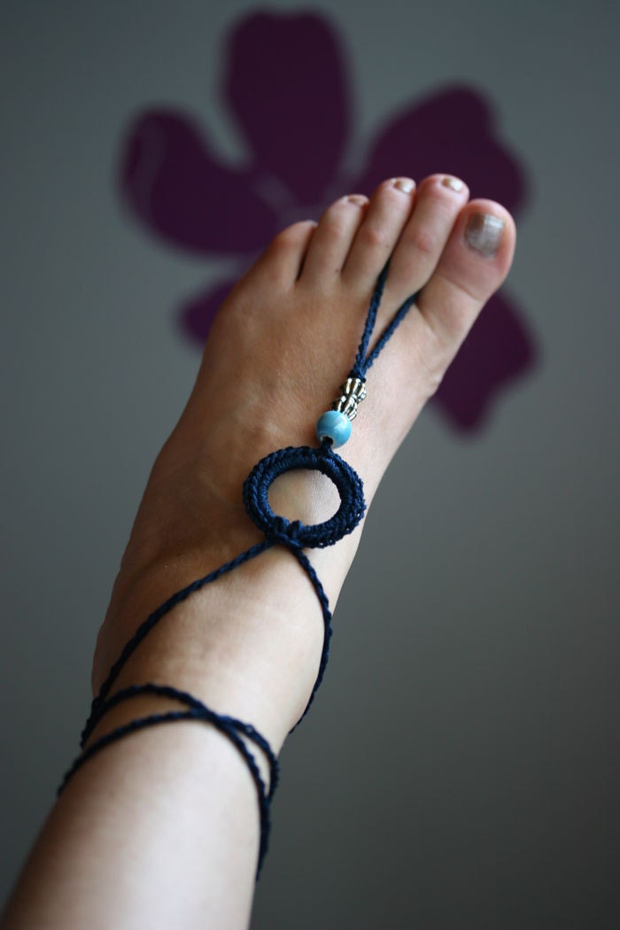Crochet Barefoot Sandals, Nude shoes, Foot jewelry, Wedding beach, Beach sandals, Belly dance, Steam punk, Yoga, Anklet , Wire jewelry
