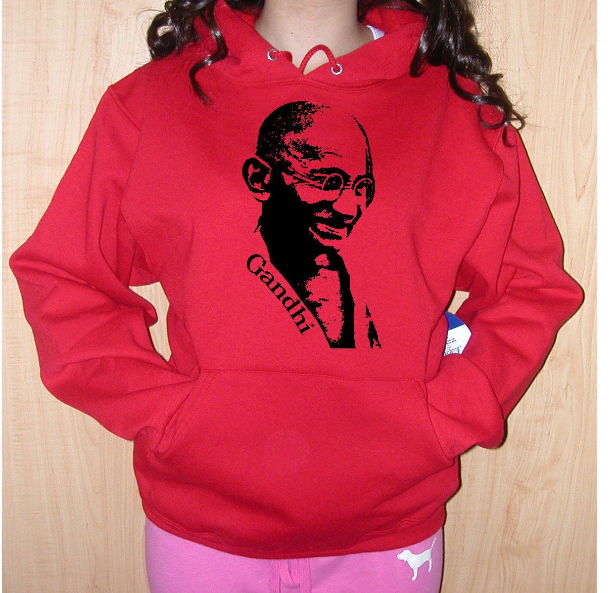 Mohandas Gandhi Hoodie Sweatshirt Size Small, Medium, Large or XL Extra Large