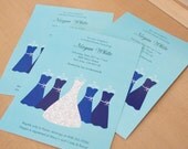 Bridesmaid Dresses Invitations - Set of 30