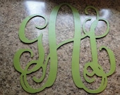 Personalized 18" Wooden Interlocking Monogram Cut Out - PAINTED