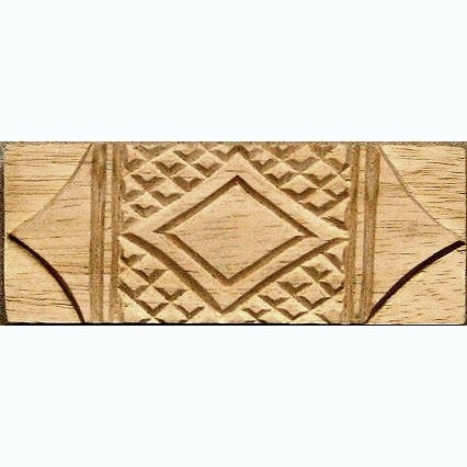 Oshiwa Carved Wood Printing Stamp, Tribal Design, 5''x 2'', Item 52-10-5