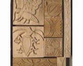 Oshiwa Carved Wood Printing Stamp Set, Insect Designs, Item 32-41
