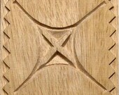 Oshiwa Carved Wood Printing Stamp, Graphic Design, 4.5''x 4.5'', Item 9-2-8
