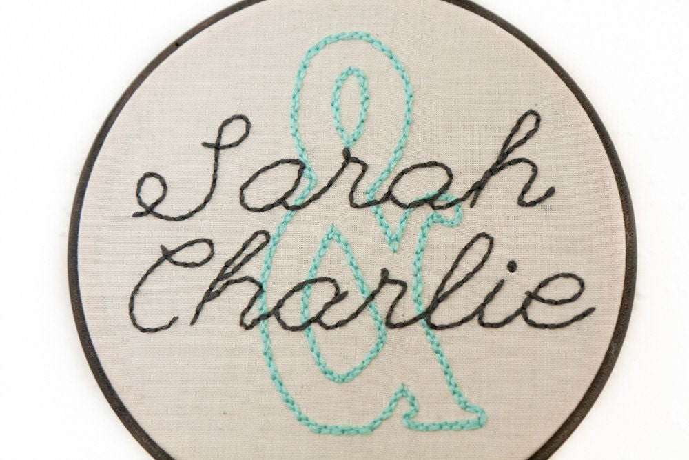 Couples Names - Hand Embroidery