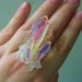 Stardust Ring -- Angel Aura Quartz -- Adjustable