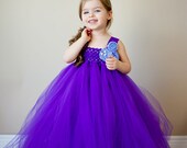Purple Couture Flower Girl Tutu Dress with Lavender Accents