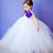 White Couture Flower Girl Tutu Dress with Customizeable Accent