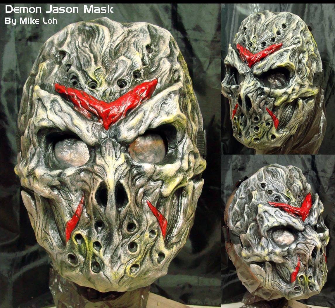 Demon Jason Hocky Mask Back Plated - Made to Order