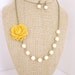 SALE Yellow Necklace Yellow Jewelry Flower Necklace Mustard Yellow Bridesmaid Jewelry Bridesmaid Necklace Rustic Wedding Jewelry