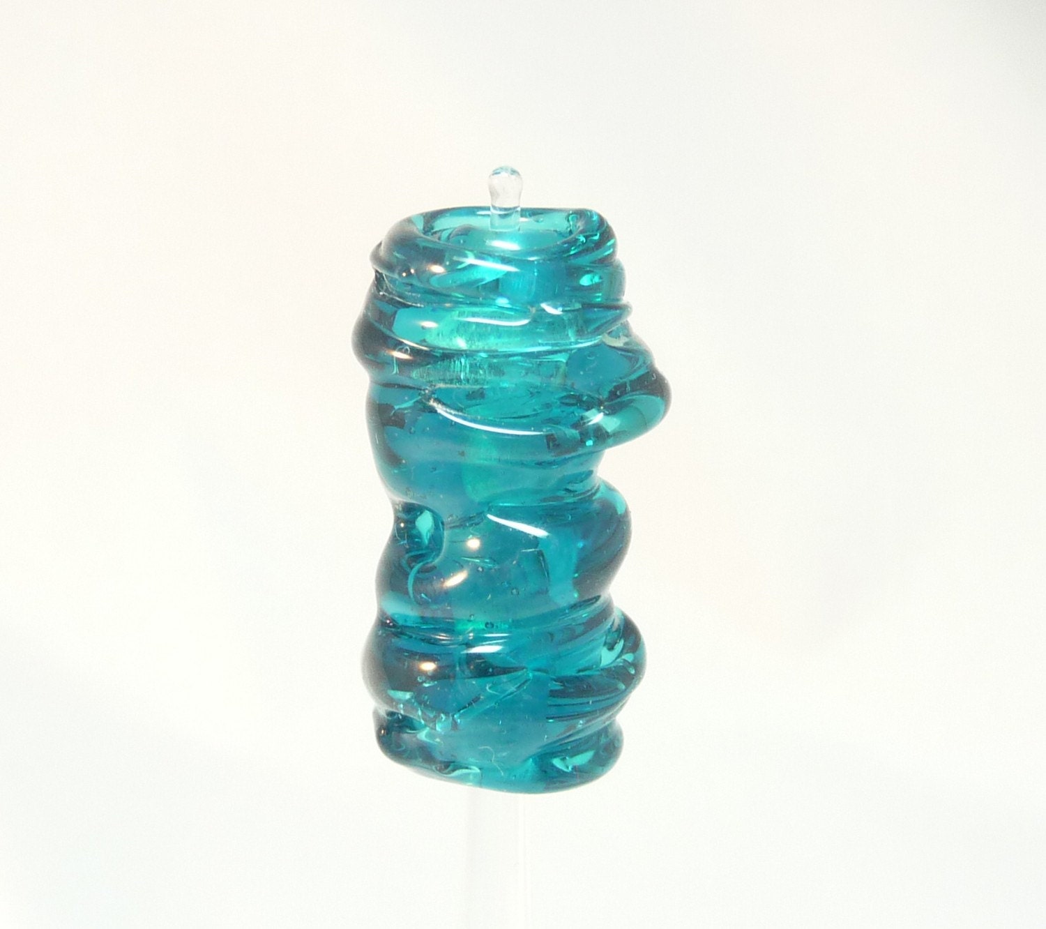 Transblue Lampwork Glass Focal Bead-SRA-Handmade-OOAKFREE SHIPPING