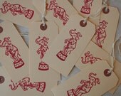 25 Red Vintage Circus Elephant Manila Gift Hang Tags - large Il_170x135