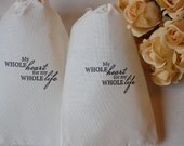100 Wedding Love Saying Organic Muslin Cotton Favor Gift Bags 4x6 Il_170x135