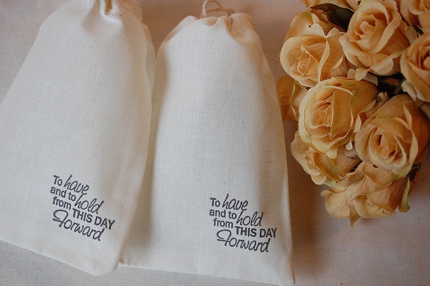 100 Wedding To Have and To Hold From This Day Forward Organic Muslin Cotton Favor Gift Bags 4x6 Il_170x135