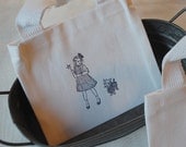 Wizard of Oz Dorothy and Toto Black and White Cotton Mini Canvas Bag Great for Parties, Weddings 5" x 6" Il_170x135
