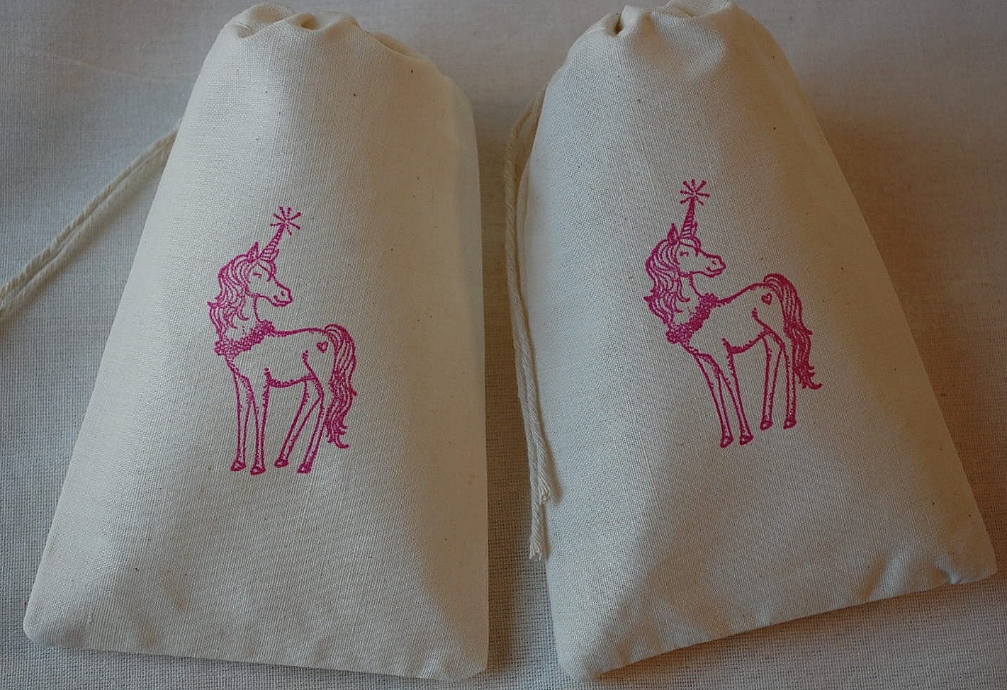 10 Pink Unicorn Birthday Party Muslin Favor Gift Bags 4x6 Il_570xn