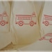 20 Red Fire Truck Muslin Favor Gift Bags with Drawstrings 4x6
