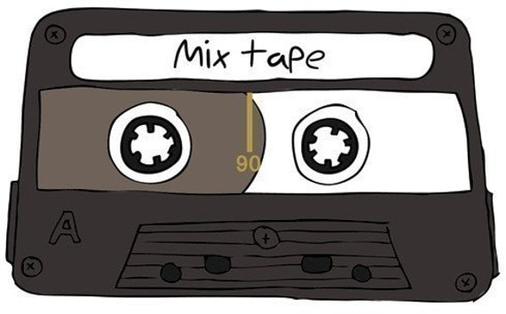 Coasters Mix Tape (set of four Italian stone coasters)