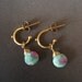 Petite hoop earrings with ruby in zoisite briolettes