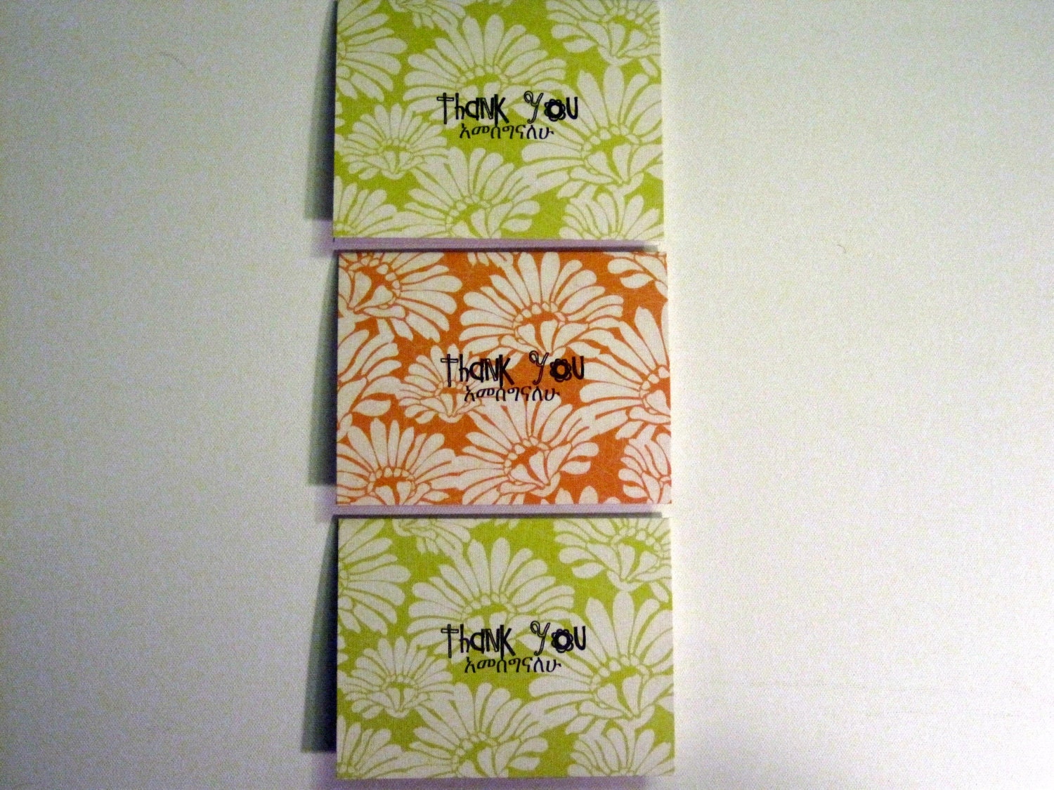 Tropical Amharic Thank You Cards - set of 3