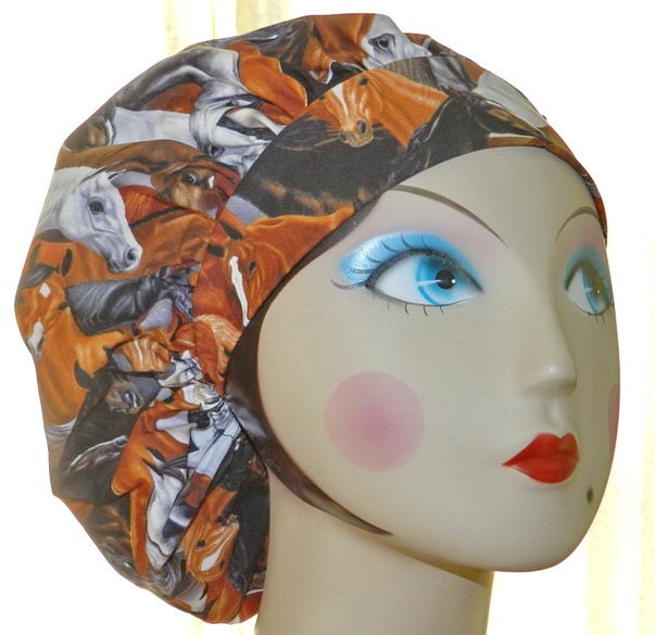 Handsome Horse Banded Bouffant Surgical Cap by Nurseheadwear