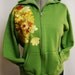 Custom Hoodie Beautiful Shade of Green With Autumn Floral Fabric Applique Design