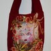 Wild Canvas Funky Fantasy Tote Bag Heavy Duty Hand Painted Floral Fabric Applique Design With Diamond Embellishments