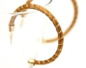 Golden Grass Hoop Earrings