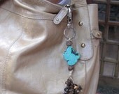Spring Turquoise and Coconut Bag Charm