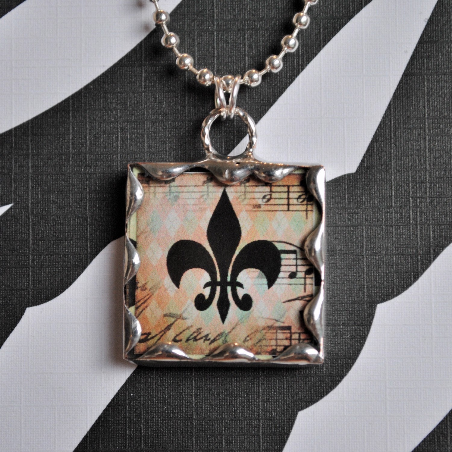 Fleur De Lis Necklace Soldered Pendant