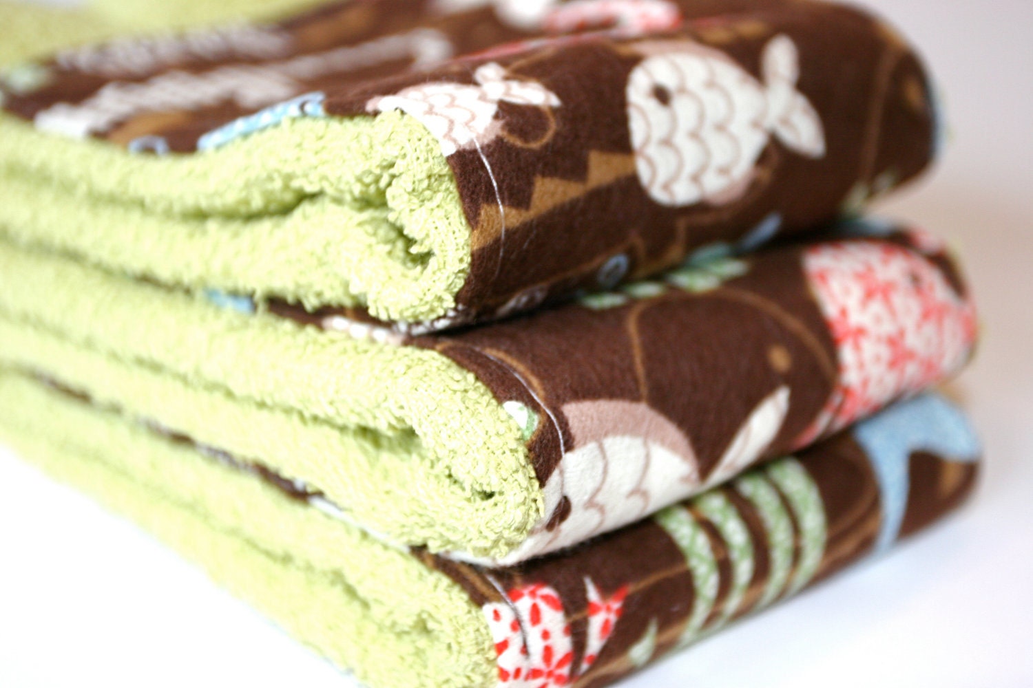 Baby Boy Washcloth Sets 3 animal print 3 polka dotted