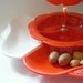 California Pottery 3 Tiered Snack Tray Holiday Entertaining Orange