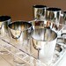 Mid Century Glass Barware set / Sexy 60s Style Home Decor Silver OmbreBlack Friday/ Cyber Monday