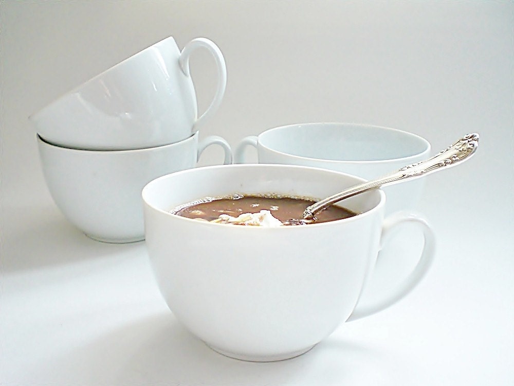 Extra Large Latte Mugs or Bowls Porcelain from by vintagebiffann