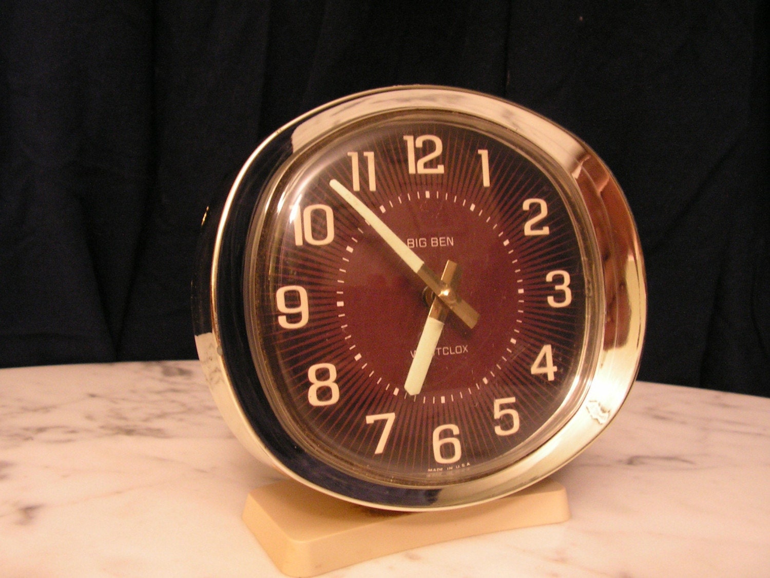 Vintage Big Ben West Clock - nightstand, table clock collection, retro