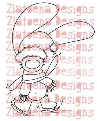 Digital stamp - Deep breath / Rabbit in trouble - Digital image
