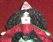 Cloth Art Doll, Lady Larisa, OOAK Hand Embroidered, Whimsical, Enchanting, Fantasy