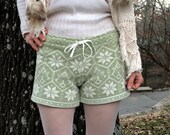 Chenille SWEATER Shorts Alpine SNOWFLAKE S M L Upcycled