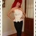 STUNNING 1950's Style Couture Strapless Satin Hourglass Cocktail Dress by Jodette of California - Origami Bodice w/ Peplum & Bow - Size M