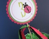 Little Ladybug Collection: 2 Personalized Centerpiece Banners/Flags. Ladybug Birthday. Lady bug birthday. Ladybugs. Il_170x135