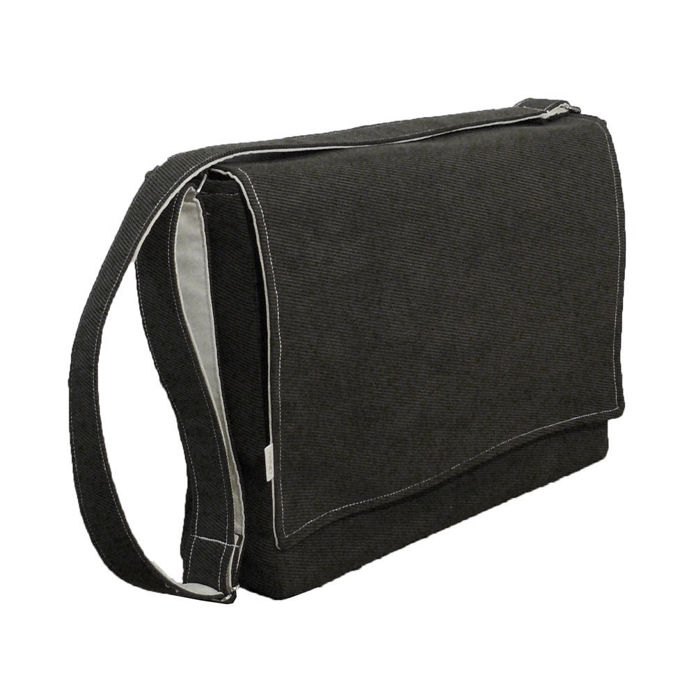 13" Messenger Laptop Bag - Dark Gray Corduroy Bag