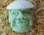 Mint Green Hand Carved Caricature Golf Ball