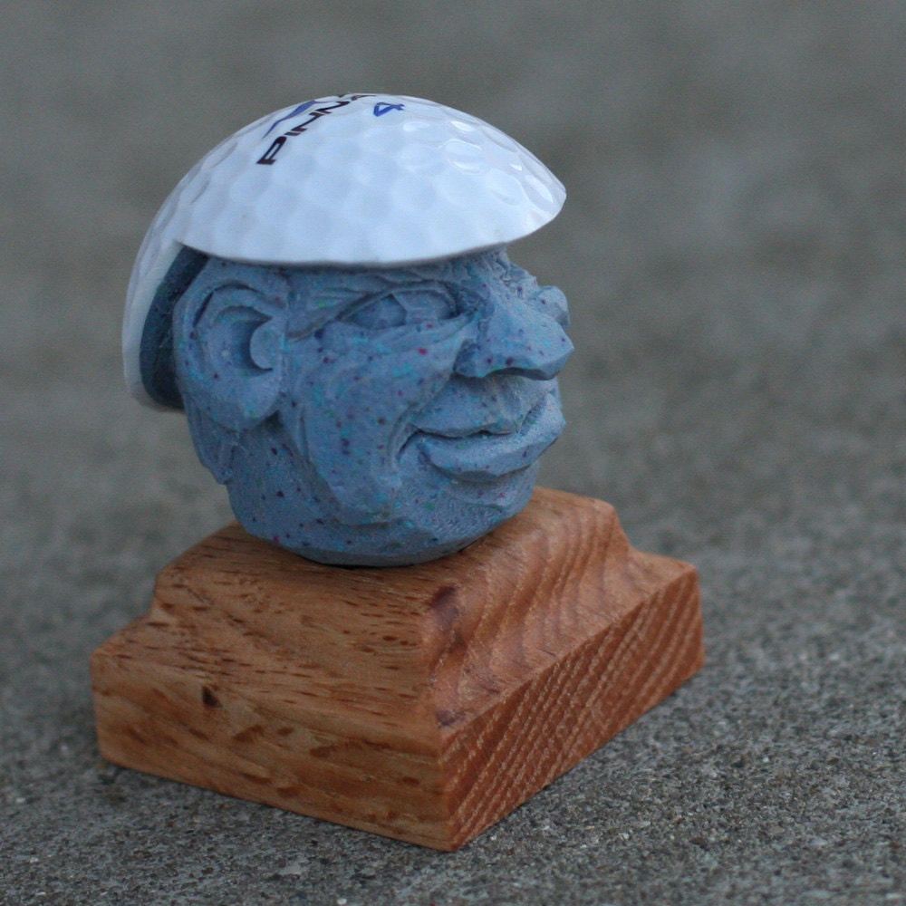 Hand Carved Caricature Golf Ball