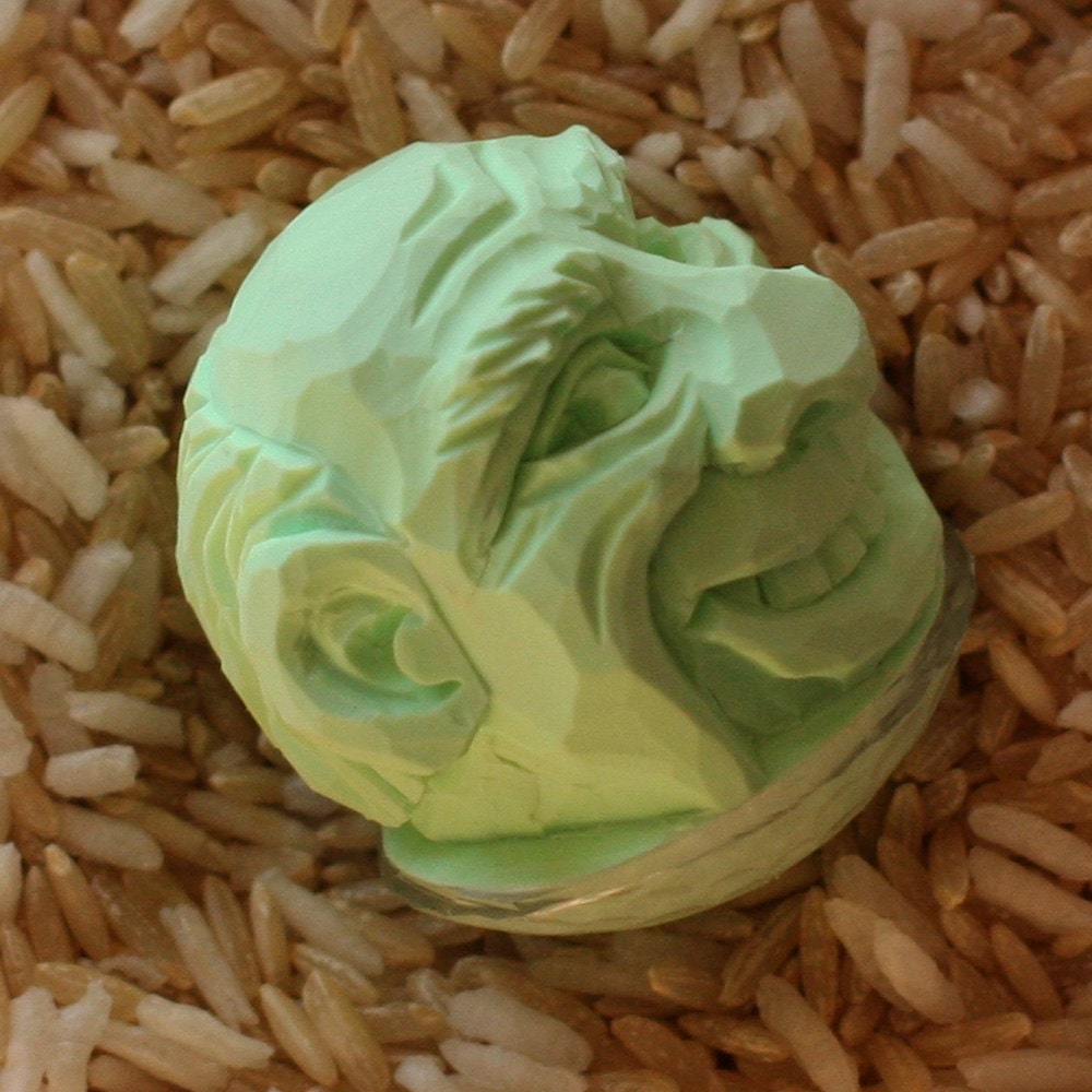 Mint Green Hand Carved Caricature Golf Ball