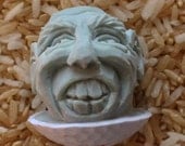 Bald Blue Hand Carved Caricature Golf Ball