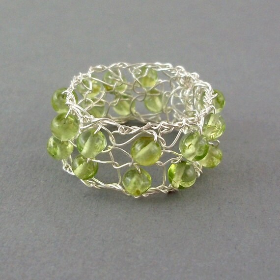 Peridot Sterling Silver Ring, August Birthstone - Custom Sizing Available