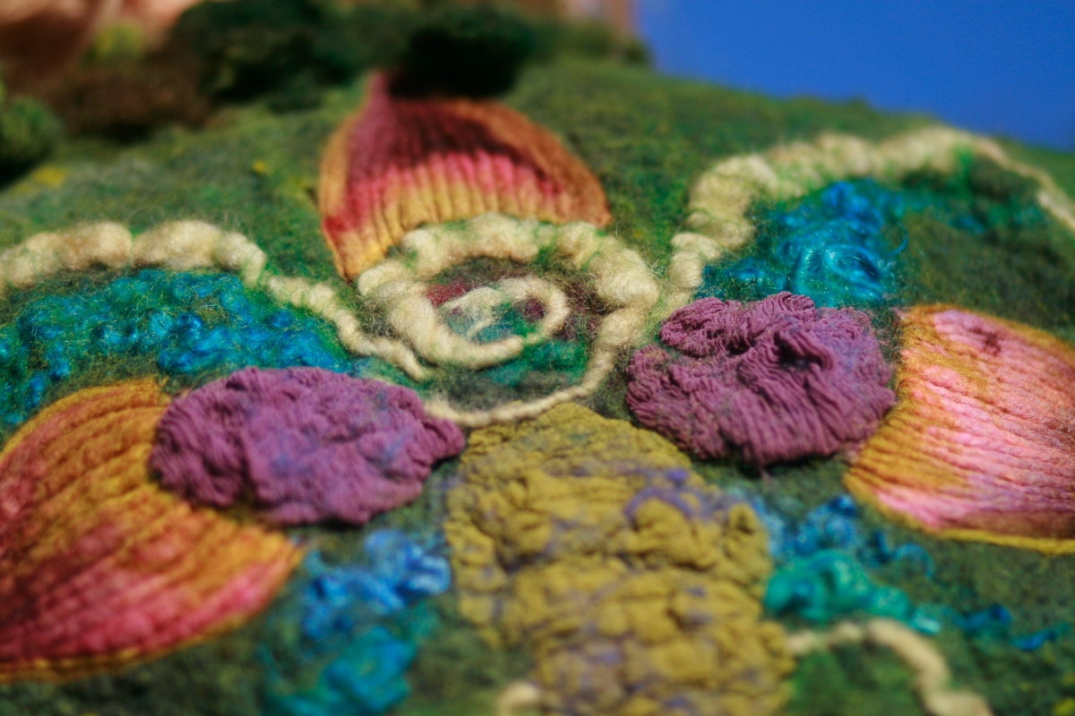 Felted vest -Felt - felted clothing -felted wool -fairy- Psychedelic flower