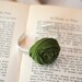 Mossy Green Rosette Metal Cuff Bracelet