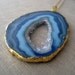 Carribean Blue agate necklace-druzy stone 14k gold fill necklace, limited addition