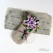 Wet Felted Eyeglasses Case Violets Flowers Easter motives Ready to Ship with metal closure button handmade gift for her under 50 USD